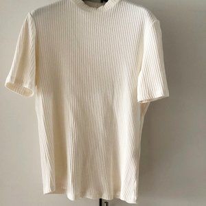 Nomia cream white ribbed shirt